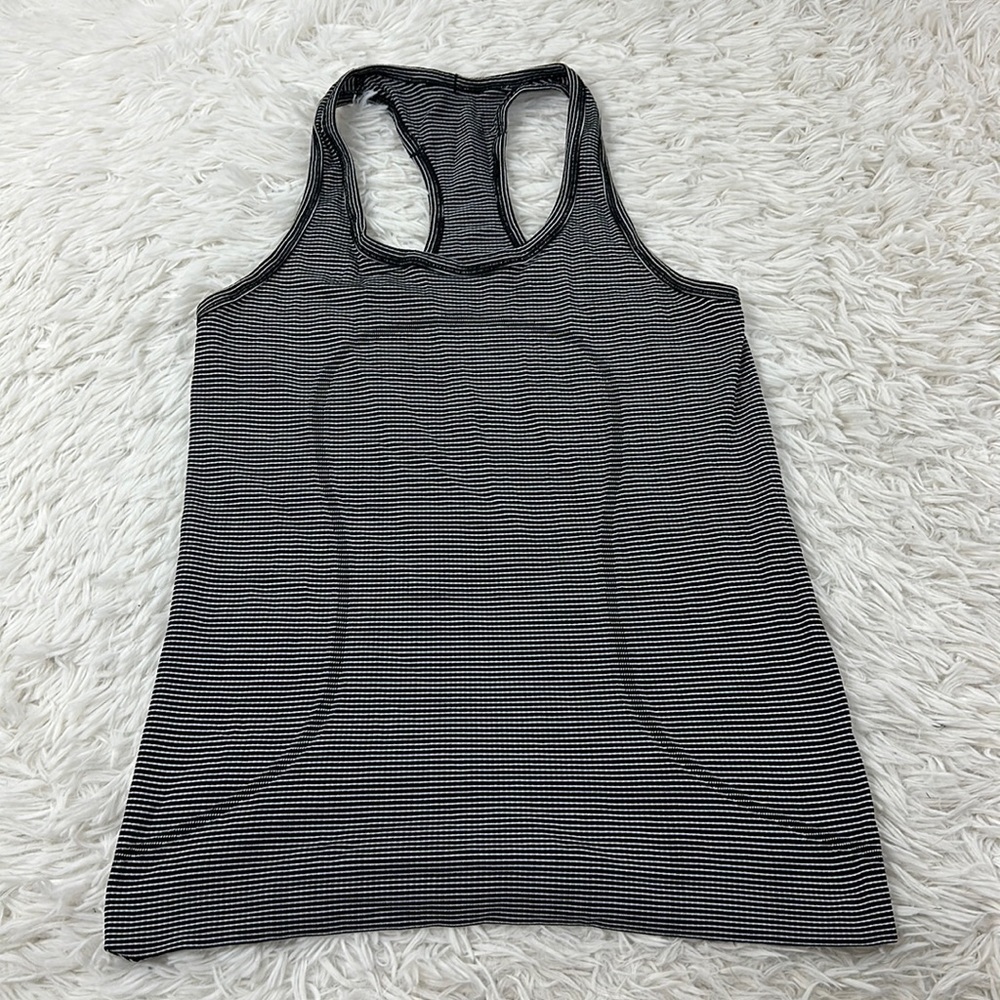 Lululemon Swiftly Tech Tank Hyper Stripe Black White